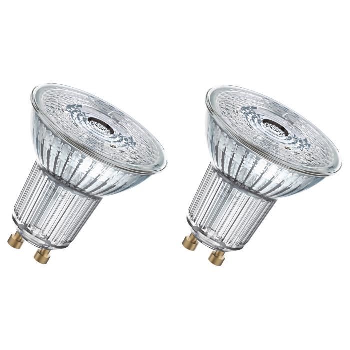 OSRAM Lot de 2 Ampoules spot LED PAR16 GU10 7,2 W équivalent à 80 W blanc froid dimmable