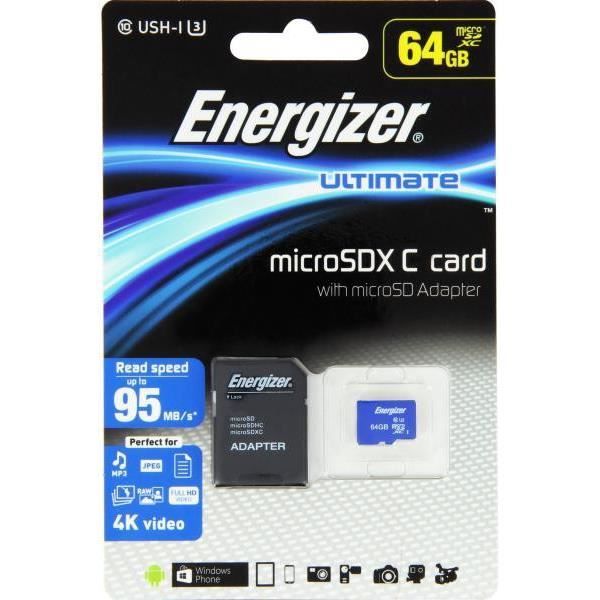 ENERGIZER Ultimate Carte MicroSDXC 64Go Class10