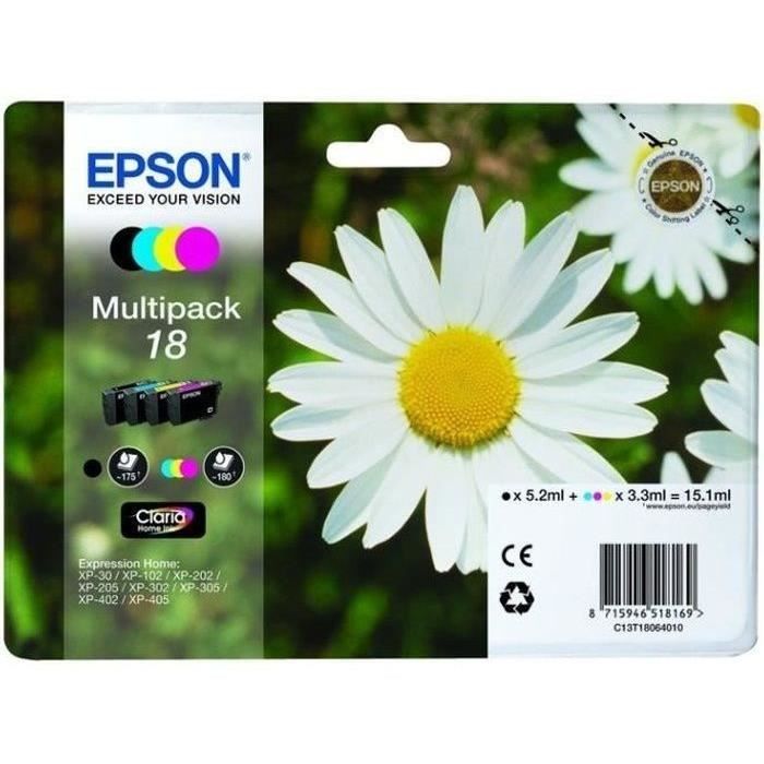Epson D'origine Epson Expression Home XP-405 WH cartouche d'encre (18 / C 13 T 18064022) multicolor multipack (pack de 4)