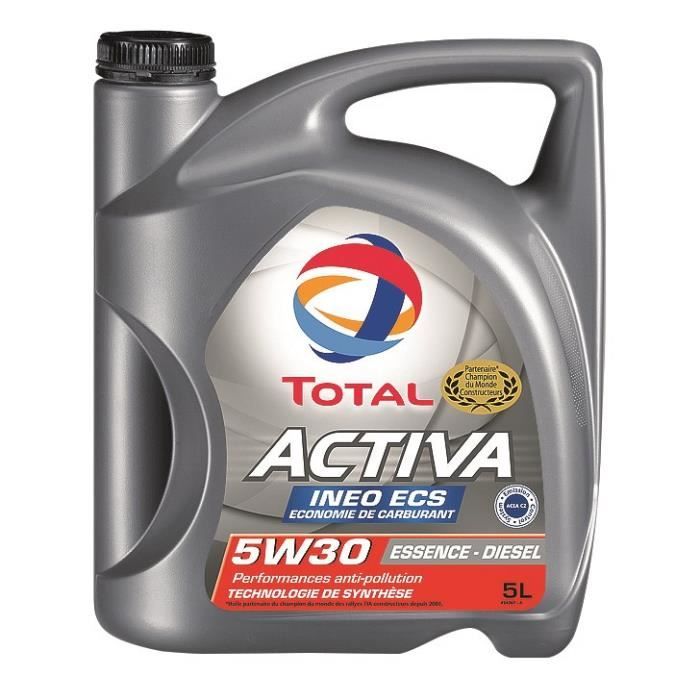 TOTAL Huile Moteur Activa Ineo ECS 5W30 Mixte 5 Litres