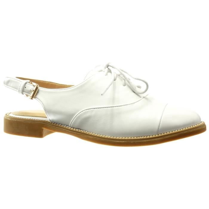 Sandale Finition Boucle Ouverte Bloc Mode Blanc Coutures Surpiqûres Talon Femme Richelieu T 2 Angkorly Cm 41 Wh807 Chaussure RqAn0IxYtt