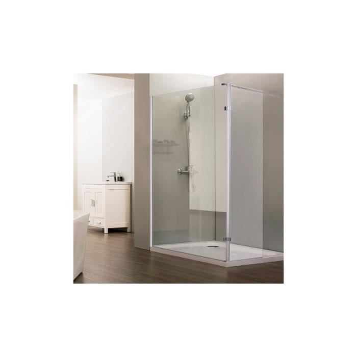 CREAZUR Paroi de douche italienne fixe + Retour pivotant 40 cm Sturdy - 120 + 40 x 200 cm - Verre trempé 10 mm