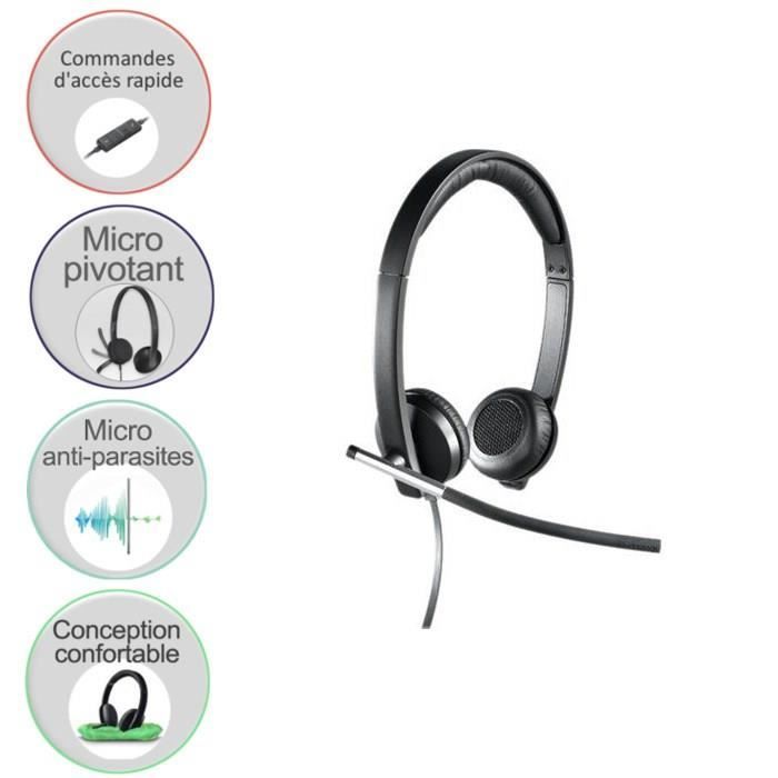 Logitech casque micro stereo USB H650e