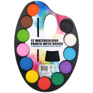 Palette Peinture à l'eau 12 couleurs avec pinceau - Achat ...