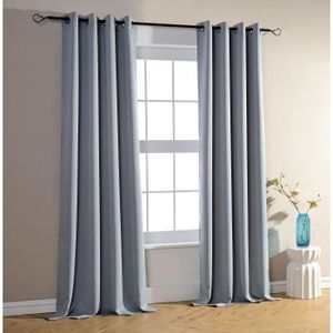Lot de 2 rideaux occultant gris clair 140 x 260 cm Lot de 2 rideaux occultant gris clair 140 x 260 cm