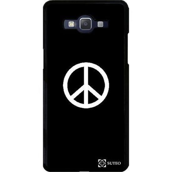 Coque Samsung Galaxy Grand Prime (SM-G530) - Logo Peace and Love sur fond noir - 36