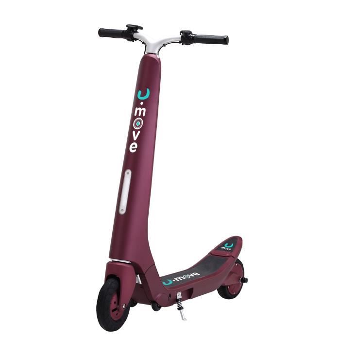 U.MOVE Trottinette Electrique U.RETRO Bordeaux avec enceintes stéréo Bluetooth intégrées