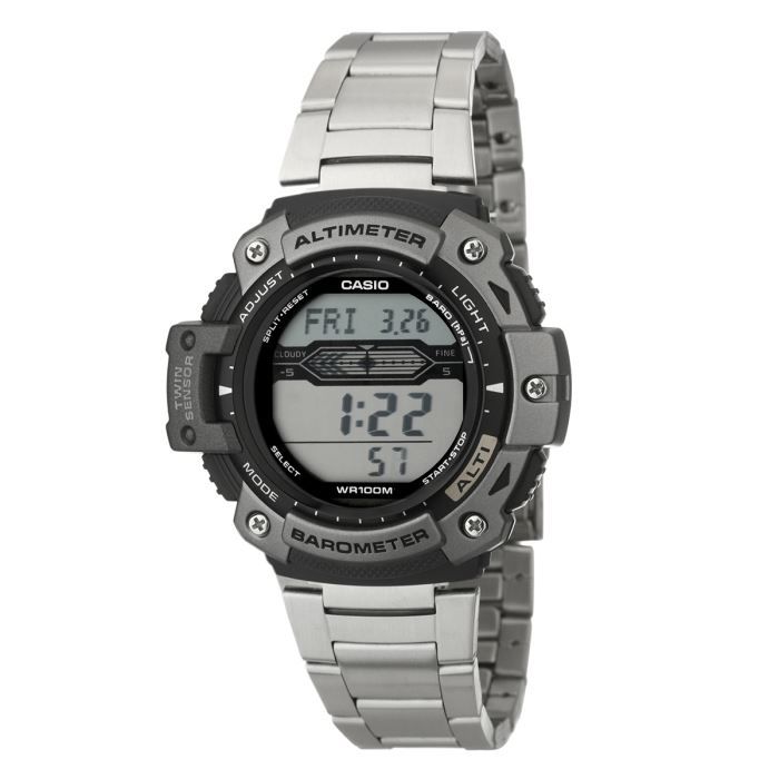 Montre Sport Casio Multifonction - Noir - Chronographe, Double Alarme, Étanche 100m - Bracelet Plastique