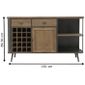 meuble bahut enfilade buffet bar en métal fer bois industriel 161 cm