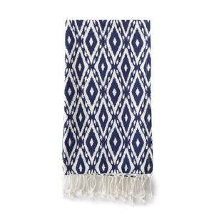 SERVIETTE DE PLAGE TODAY Fouta CYCLADES 100x190 100% coton Bleu et bl