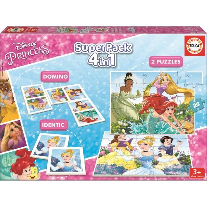 Puzzles Disney Princess - Superpack 4 en 1