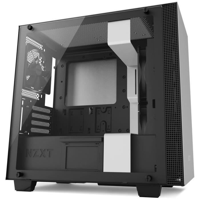 NZXT Boîtier PC H400 - Micro-ATX - Panneau en verre trempé - Blanc