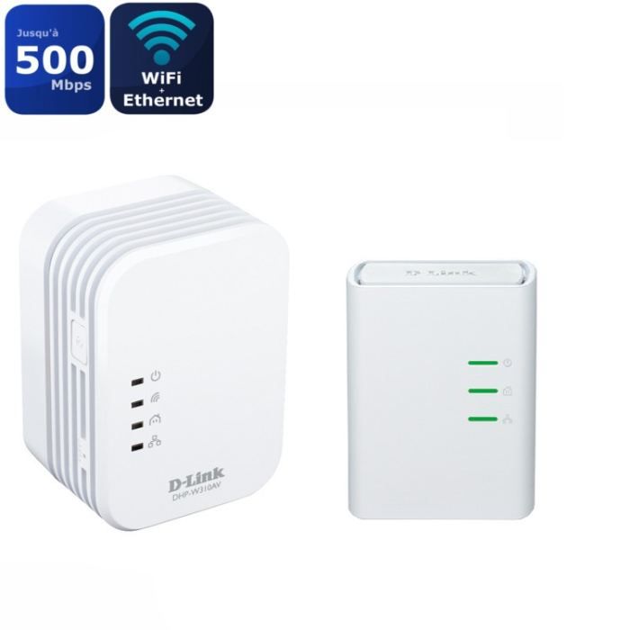 D-LINK Kit avec 2 Mini adaptateurs CPL Wifi- DHP-W311AV - Homeplug AV 500Mbps