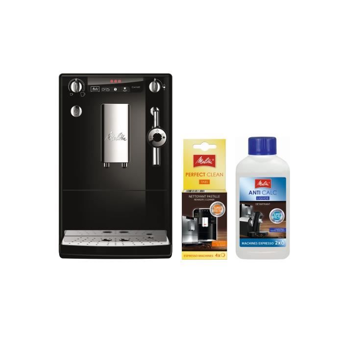 MELITTA E957-101 Machine expresso automatique avec broyeur Caffeo Solo & Perfect Milk + Détartrant + Pastilles nettoyantes