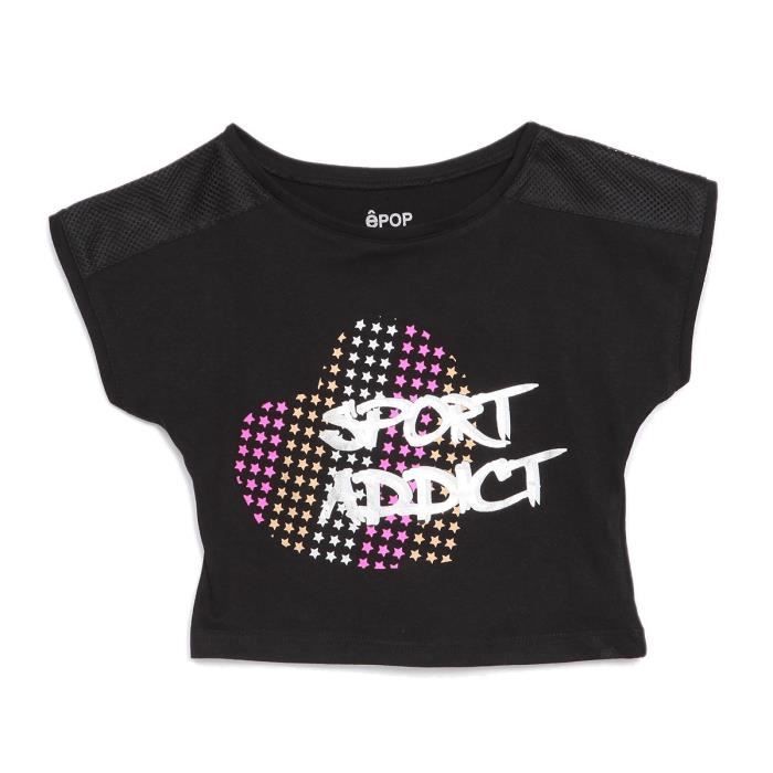 EPOP BOYS T-Shirt Manches Courtes Imprimé - Mesh - Noir