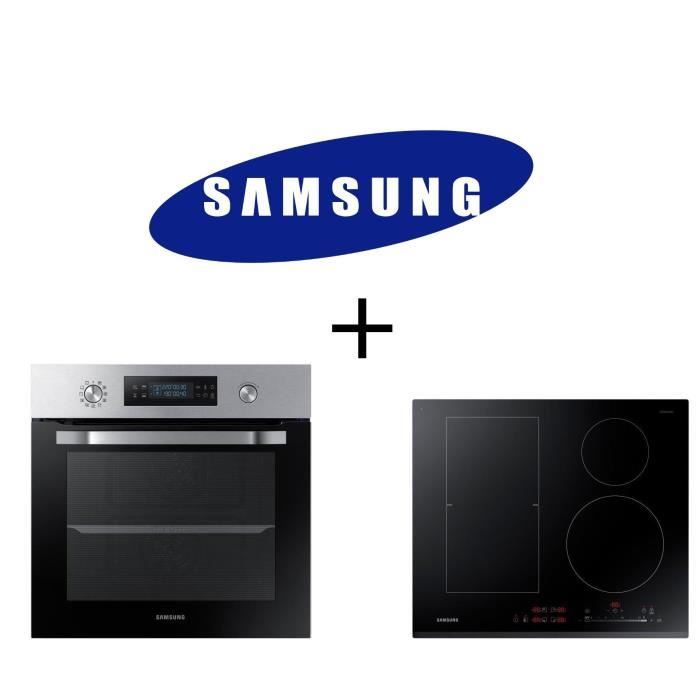 PACK cuisson SAMSUNG : NV66M3571BS Four électrique encastrable-Chaleur pulsée-66L + NZ64K5747BK - Table de cuisson induction