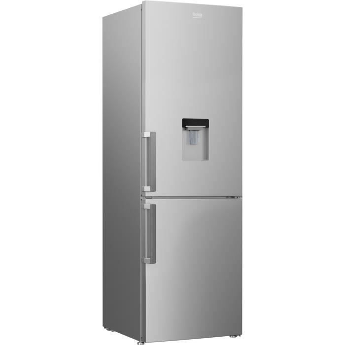 BEKO CRCSA295K21DS - Réfrigérateur congélateur bas - 295L (205L+ 90L) - Froid brassé - Classe A+ - L59,5 x H185,3cm - Silver