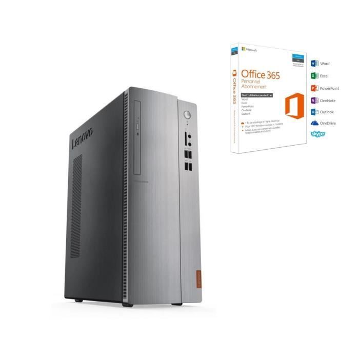 LENOVO PC de bureau 310S-08IAP -RAM 4Go - Intel Pentium J4205- Stockage 2To - Intel HD Graphics 505 + Office 365 Personnel