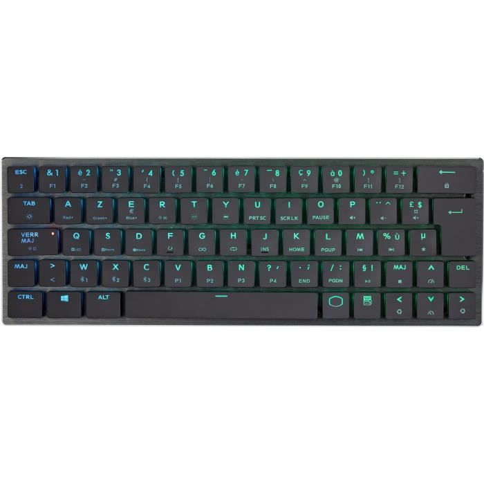 COOLER MASTER Clavier PC sk621 - Low profile gaming RGB Bluetooth - Chery MX Red - AZERTY