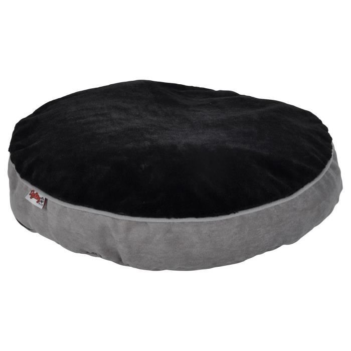 AMI CONFORT Coussin rond déhoussable design polaire 60x8 cm - Gris et noir - Pour chien