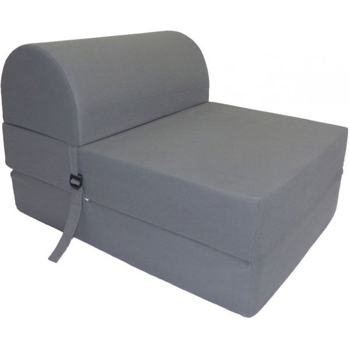JUNE Chauffeuse 1 place - Tissu gris - Style contemporain - L 58 x P 75 cm
