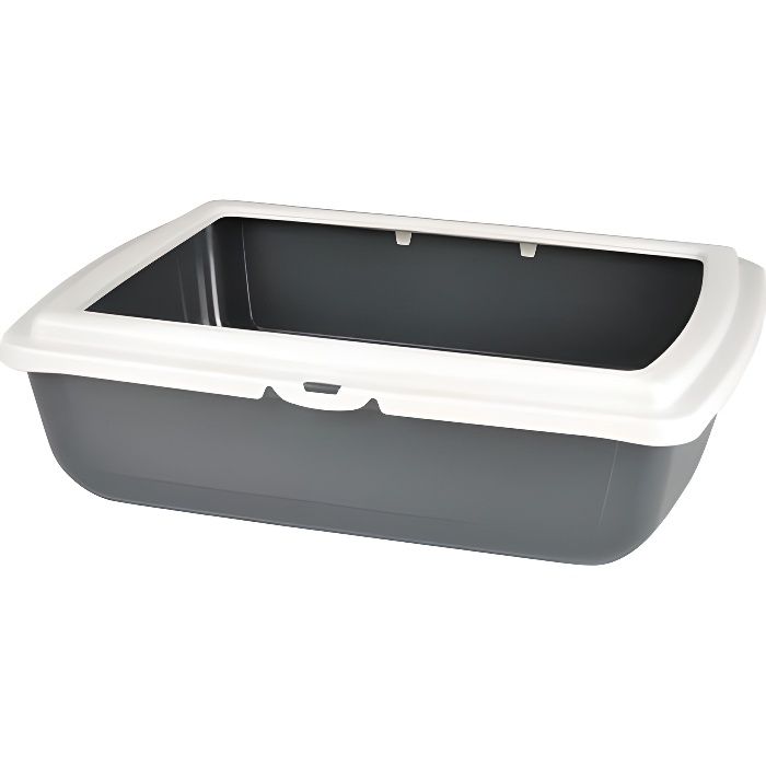 Bac à litière pour chat et rebord ivoire h 46 x L 36 x l 12cm