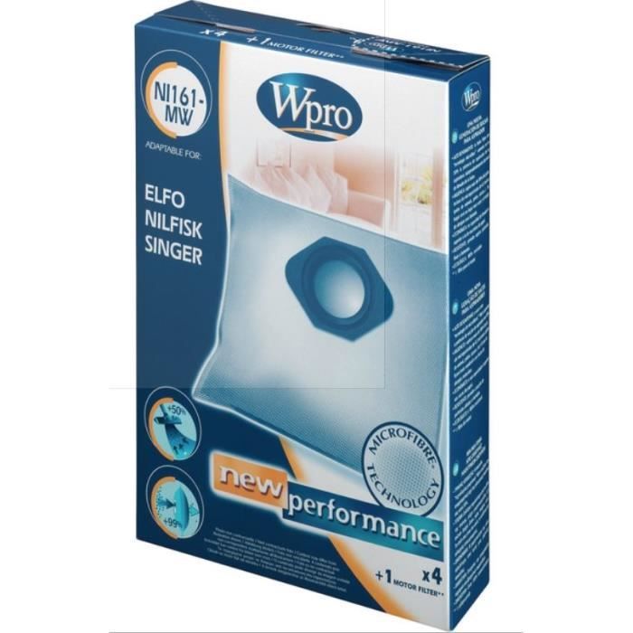 WPRO NI161MW - 4 sacs aspirateur NILFISK