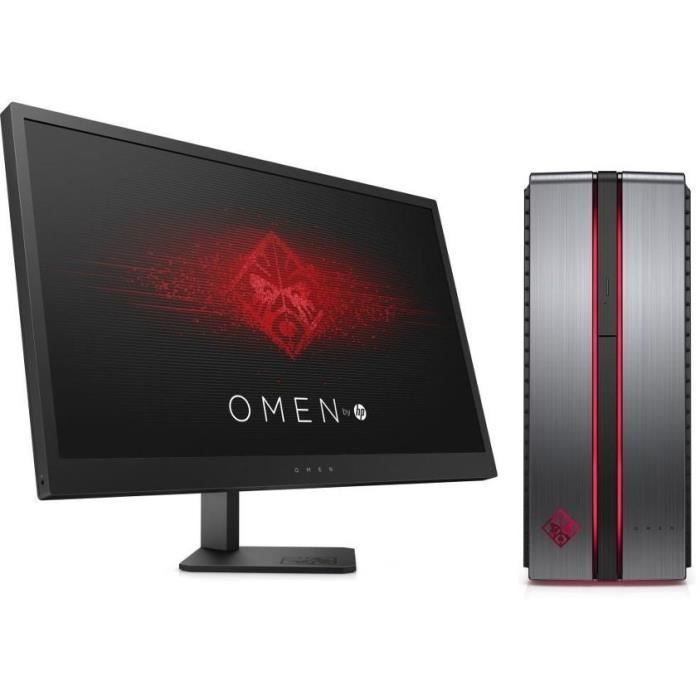 HP PC de Bureau Omen 870-121nf - RAM 8Go - Core i5-6400 - NVIDIA GeForce GTX 1060 - Stockage 128Go SSD + 1To + Ecran Omen 25\