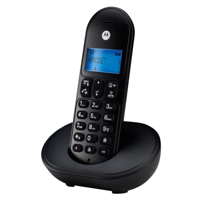 Motorola T101 Téléphone Sans Fil Sans Répondeur Noir