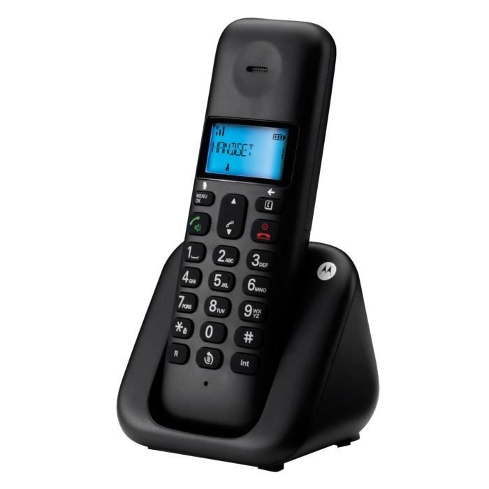 Motorola T301 Solo Sans Fil Sans Répondeur Noir