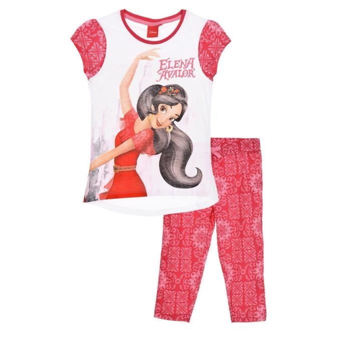 ELENA D'AVALOR Ensemble Pyjama Rose Sérigraphié Enfant Fille