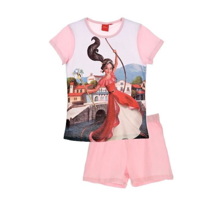 ELENA D'AVALOR Ensemble Pyjacourt Rose Sérigraphié Enfant Fille