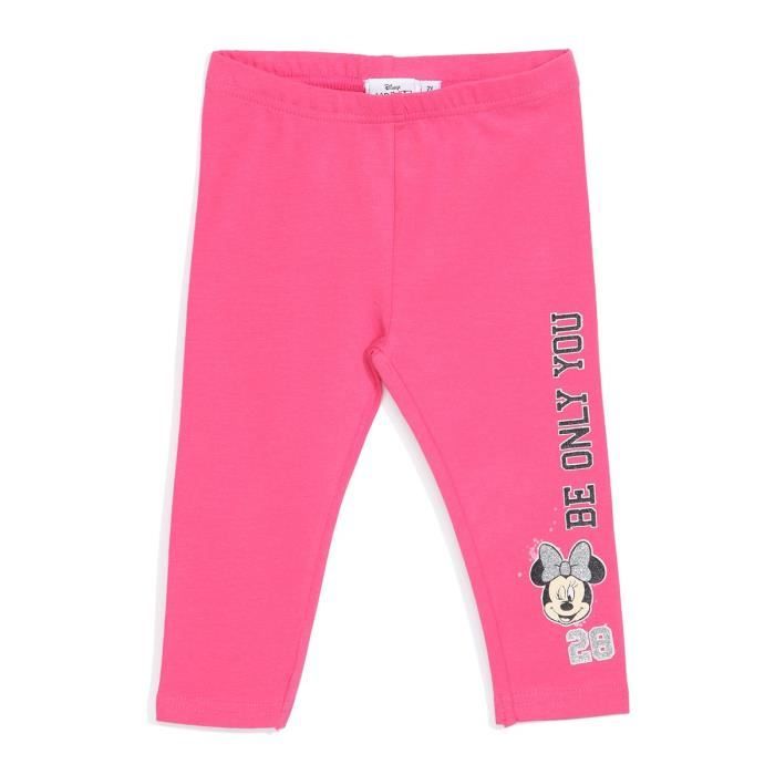 MINNIE Legging Rose Enfant Fille Sérigraphie