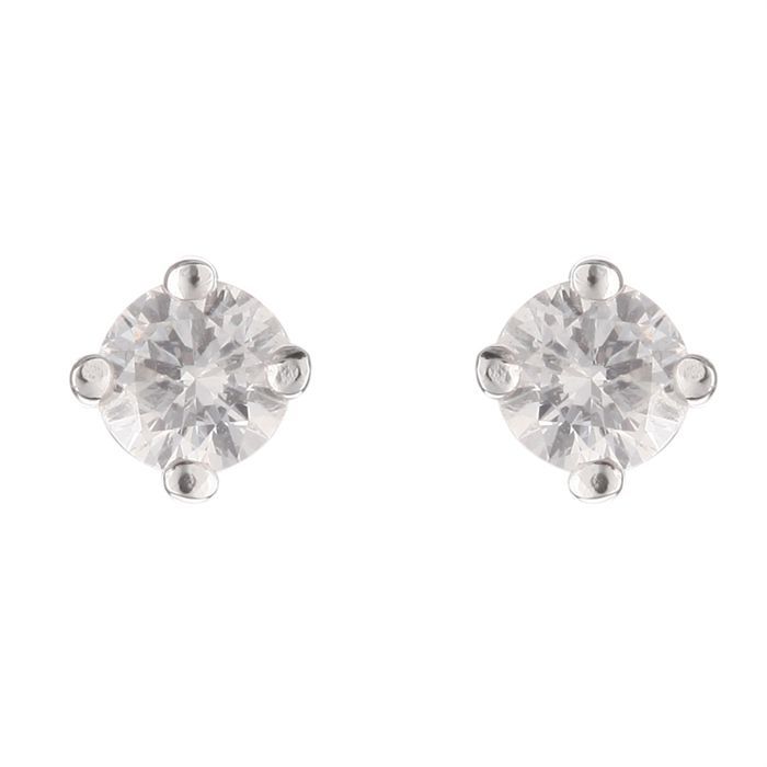 MONTE CARLO STAR Boucles d'Oreilles Or Blanc 750° et Diamants 0.20 cts Femme