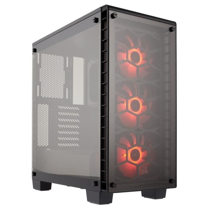 Corsair Boîtier PC Crystal 460X RGB - Noir - Moyen Tour - Fenêtre en verre trempé