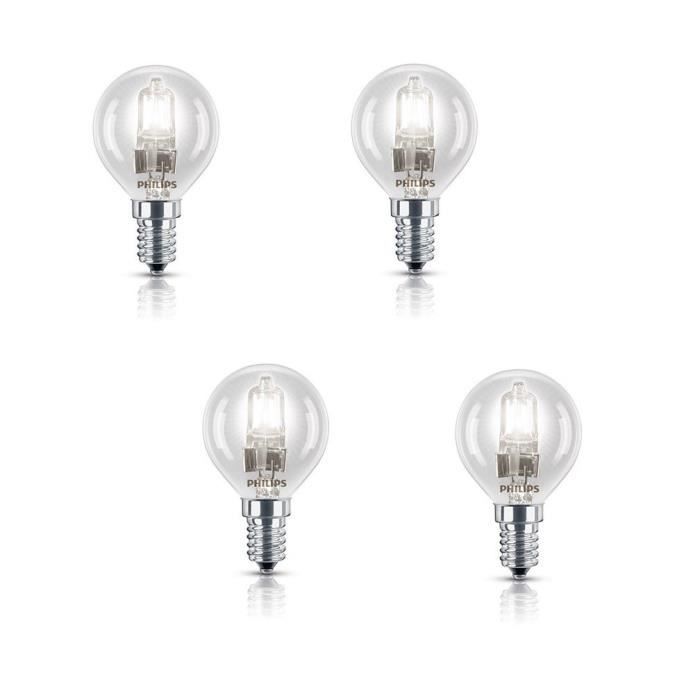 PHILIPS Lot de 4 ampoules Ecohalo E14 42 W équivalent à 55 W
