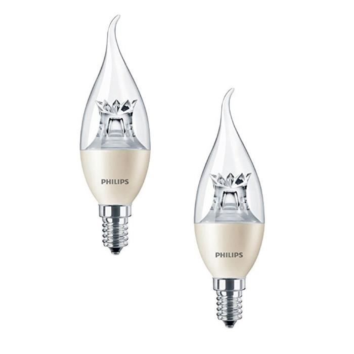 PHILIPS Lot de 2 ampoules LED E14 4 W équivalent à 25 W 2700 K