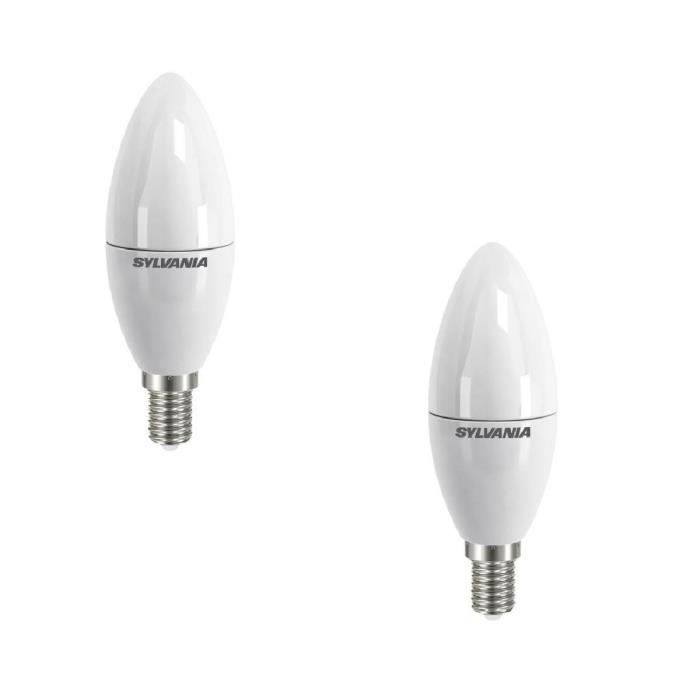 SYLVANIA Lot de 2 ampoules LED Toledo Candle Frosted E14 6 W équivalent à 40 W