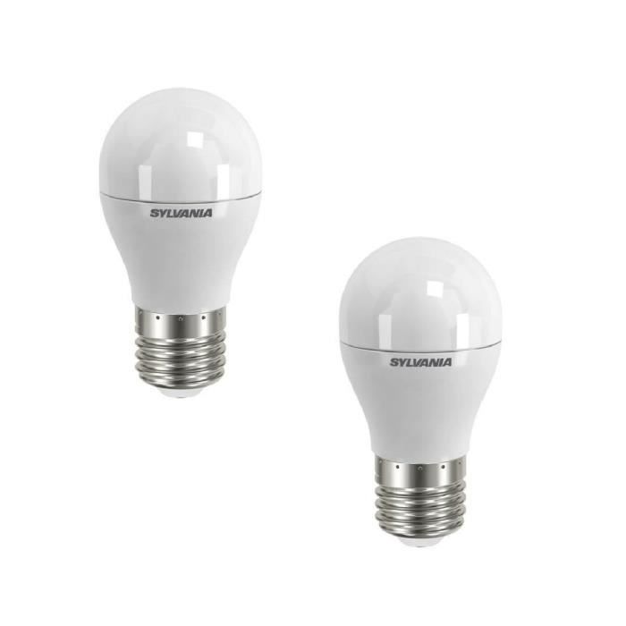 SYLVANIA Lot de 2 ampoules LED Toledo Ball FR E27 6 W équivalent à 40 W