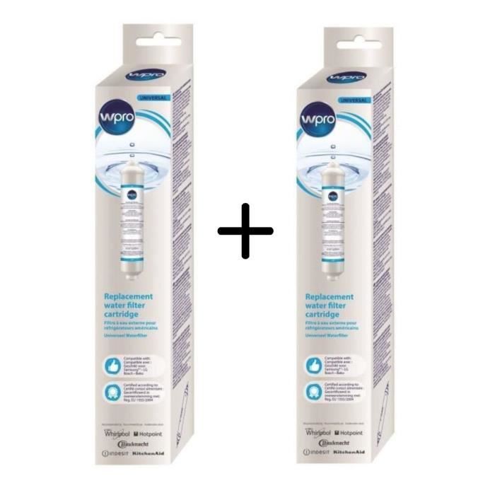 PACK WPRO USC100/1 FILTRE A EAU UNIVERSEL - RÉFRIGÉRATEUR AMERICAIN X2
