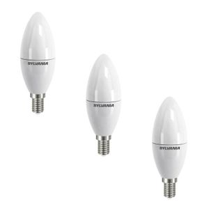 SYLVANIA Lot de 3 ampoules LED Toledo Candle Frosted E14 6 W équivalent ? 40 W