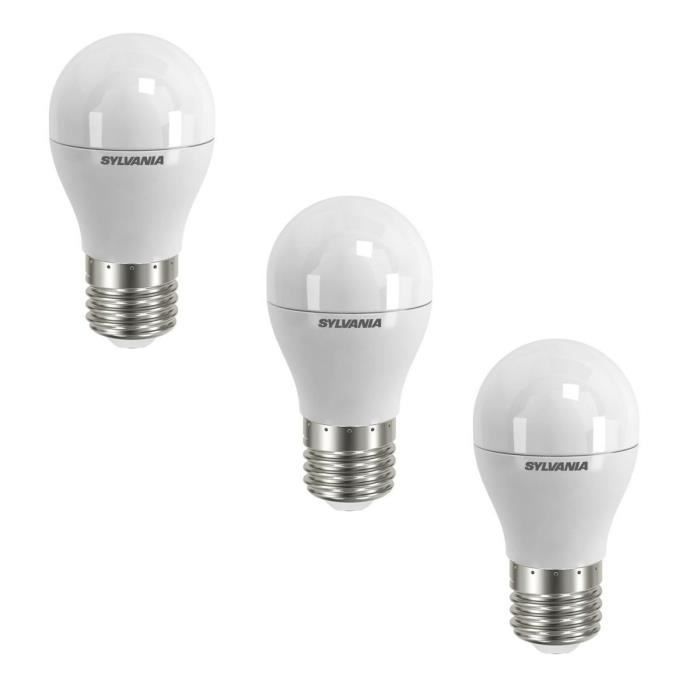 SYLVANIA Lot de 3 ampoules LED Toledo Ball FR E27 6 W équivalent à 40 W