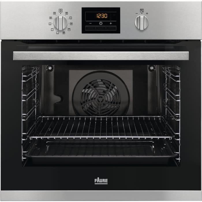 FAURE FOP27961XU - Four encastrable - Chaleur brassée - Pyrolyse - 72L - A+ - Inox anti trace