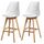 BJORN Lot de 2 tabourets de bar pieds en bois hêtr