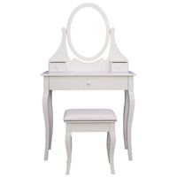 COIFFEUSE Coiffeuse classique en bois paulownia blanc + 1 ta COIFFEUSE Coiffeuse classique en bois paulownia blanc + 1 ta