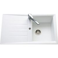EVIER DE CUISINE EWI - Emeraude évier 1 Bac 1 égouttoir - Blanc EVIER DE CUISINE EWI - Emeraude évier 1 Bac 1 égouttoir - Blanc