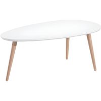 TABLE BASSE STONE Table basse ovale scandinave blanc laqué - L TABLE BASSE STONE Table basse ovale scandinave blanc laqué - L