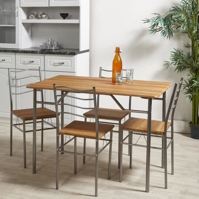 Table à Manger Rectangulaire HOMCOM 120x60 Cm - Plateau Verre Trempé, Pieds Acier Imitation Bois