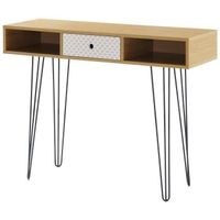 CONSOLE COLETTE Console vintage décor chêne et imprimé be CONSOLE COLETTE Console vintage décor chêne et imprimé be