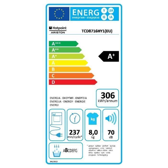  TCD 871 6HY1 EU - Sèche linge frontal -1